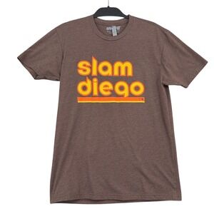 BreakingT Slam Diego Graphic T-Shirt Mens M Cotton Blend Brown